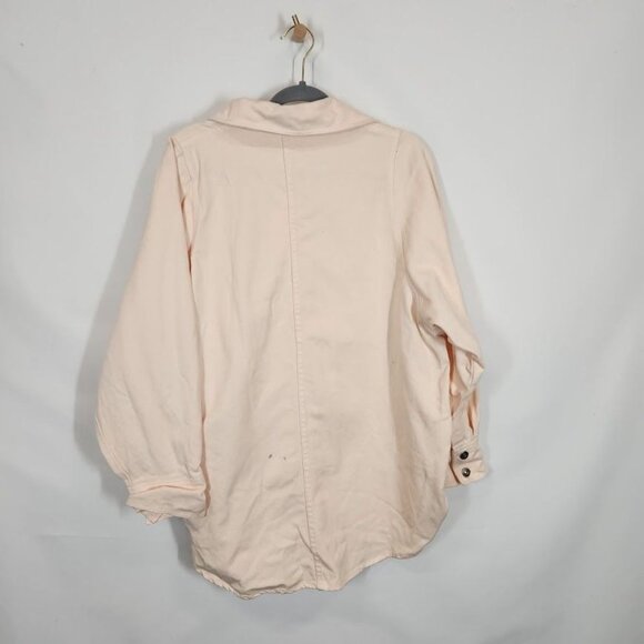 H&M Long Denim Shirt Jacket in Light Pink - Size Small - Picture 4 of 11